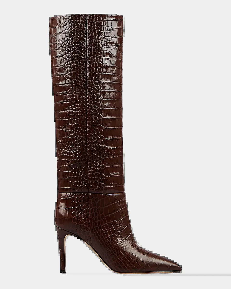 Paris Texas 85MM Croc-Embossed Boots | Thumbnail 2 Paris Texas 85MM Croc-Embossed Boots | Thumbnail 2