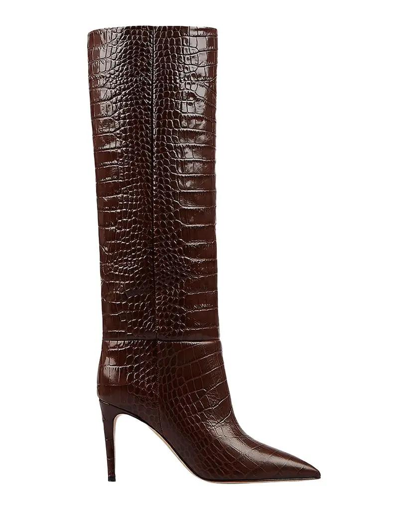 85MM Croc-Embossed Boots