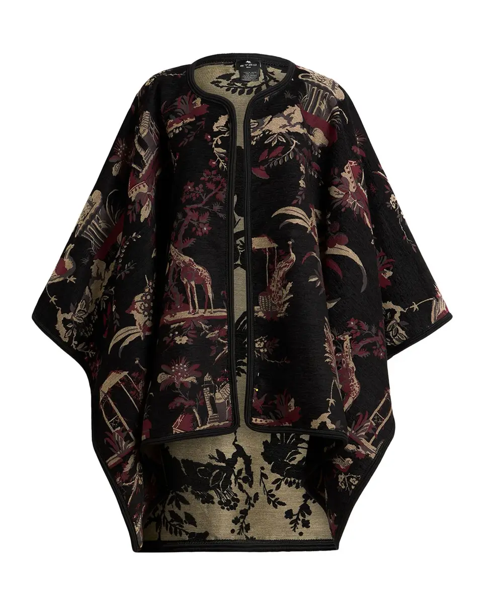 Etro Reversible Jacquard Cape | Thumbnail 3 Etro Reversible Jacquard Cape | Thumbnail 3