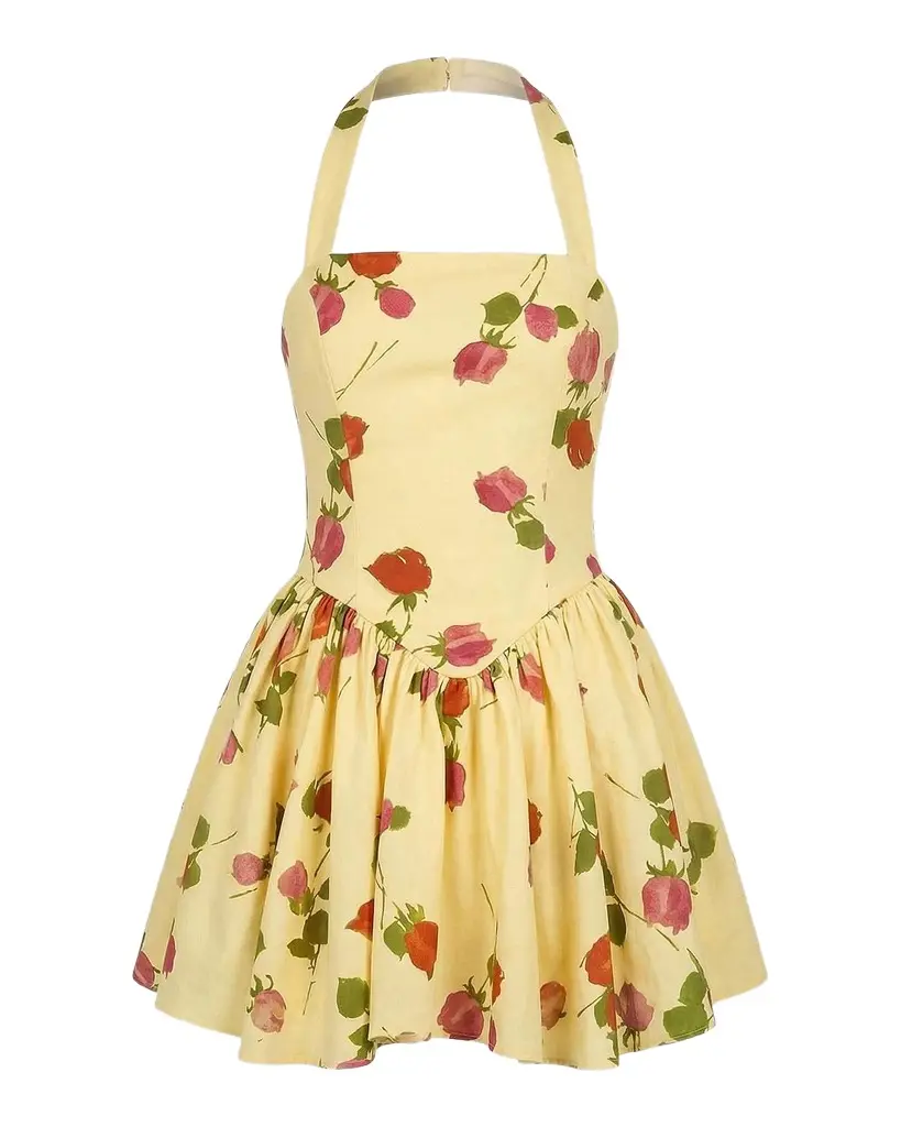 NICHOLAS Amalie Floral Linen-Blend Mini Dress | Image 1 NICHOLAS Amalie Floral Linen-Blend Mini Dress | Image 1