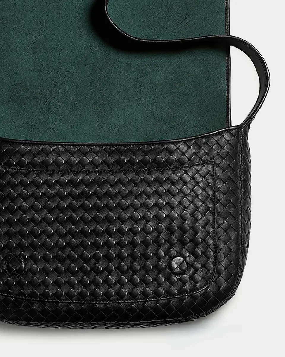 Bottega Veneta Men's Large Intrecciato Leather Flap Messenger Bag | Thumbnail 5 Bottega Veneta Men's Large Intrecciato Leather Flap Messenger Bag | Thumbnail 5