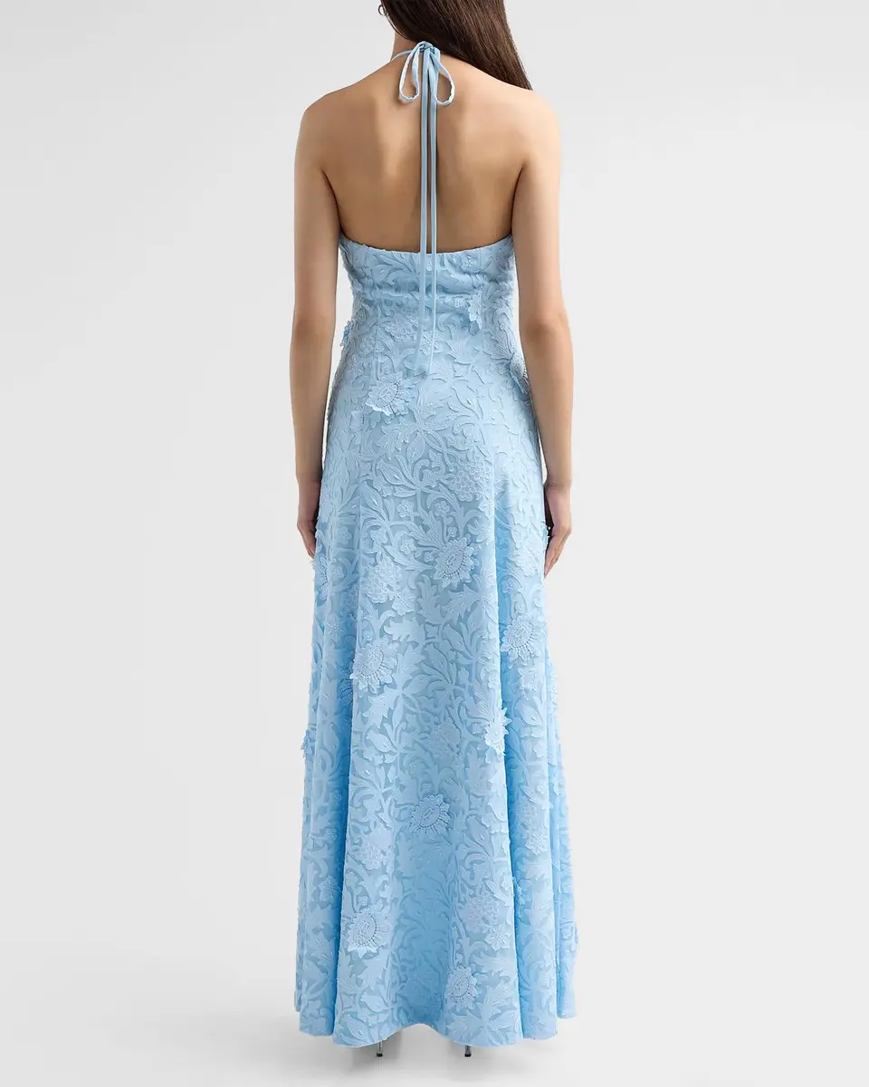 As It May Avira Floral Appliqué Lace Halter Gown | Thumbnail 3 As It May Avira Floral Appliqué Lace Halter Gown | Thumbnail 3