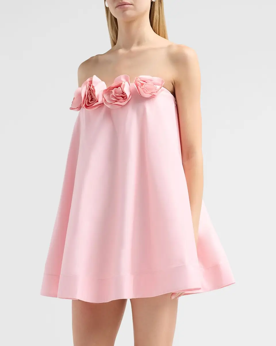 As It May Nerisia 3D Floral Strapless Trapeze Mini Dress | Thumbnail 4 As It May Nerisia 3D Floral Strapless Trapeze Mini Dress | Thumbnail 4