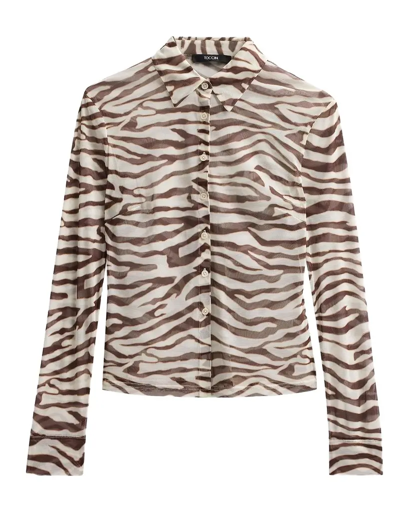 Toccin Lennon Printed Semi-Sheer Top