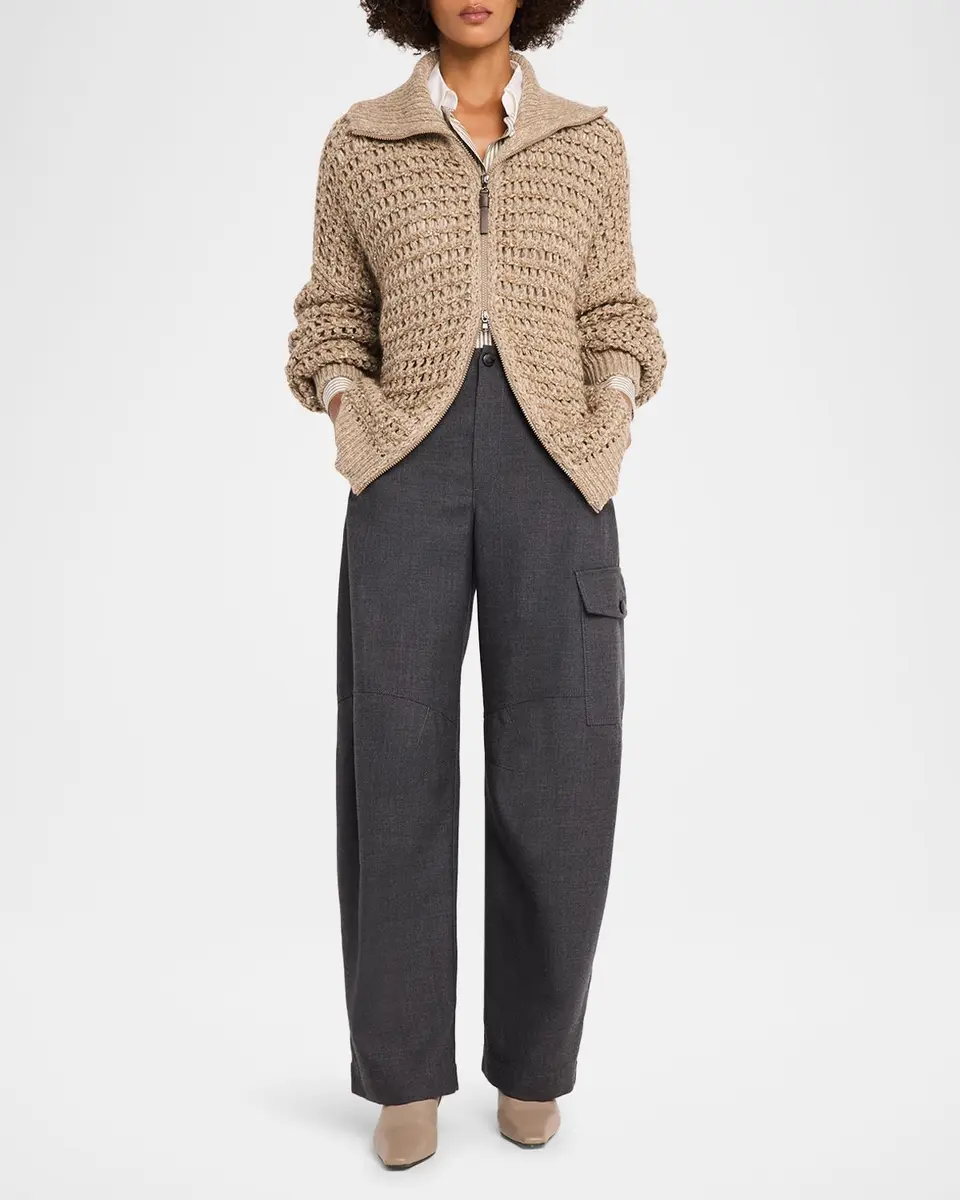 Brunello Cucinelli Cashmere-Blend Chunky-Knit Cardigan | Thumbnail 2
