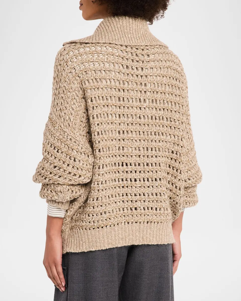 Brunello Cucinelli Cashmere-Blend Chunky-Knit Cardigan | Thumbnail 3