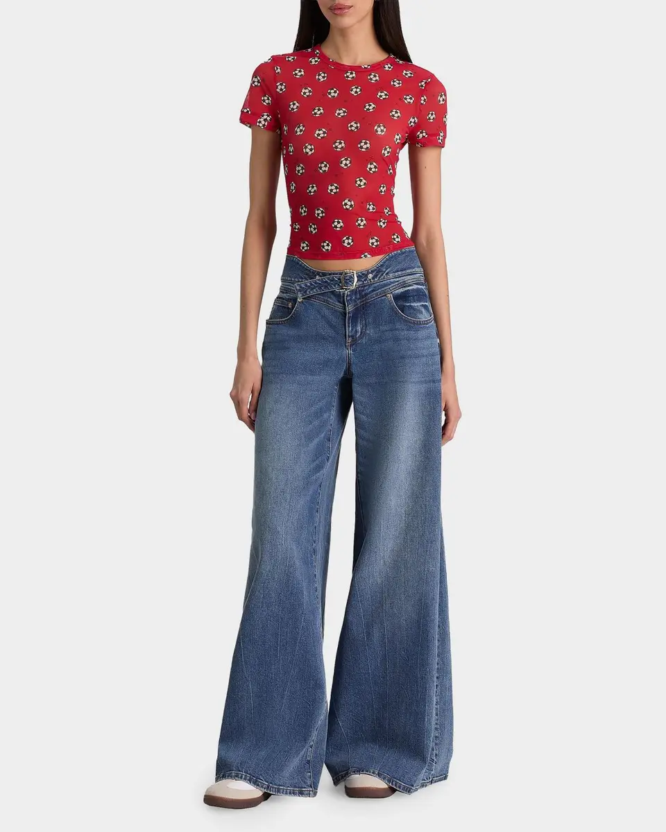 Alice + Olivia Tess Soccer-Printed T-Shirt | Thumbnail 2 Alice + Olivia Tess Soccer-Printed T-Shirt | Thumbnail 2