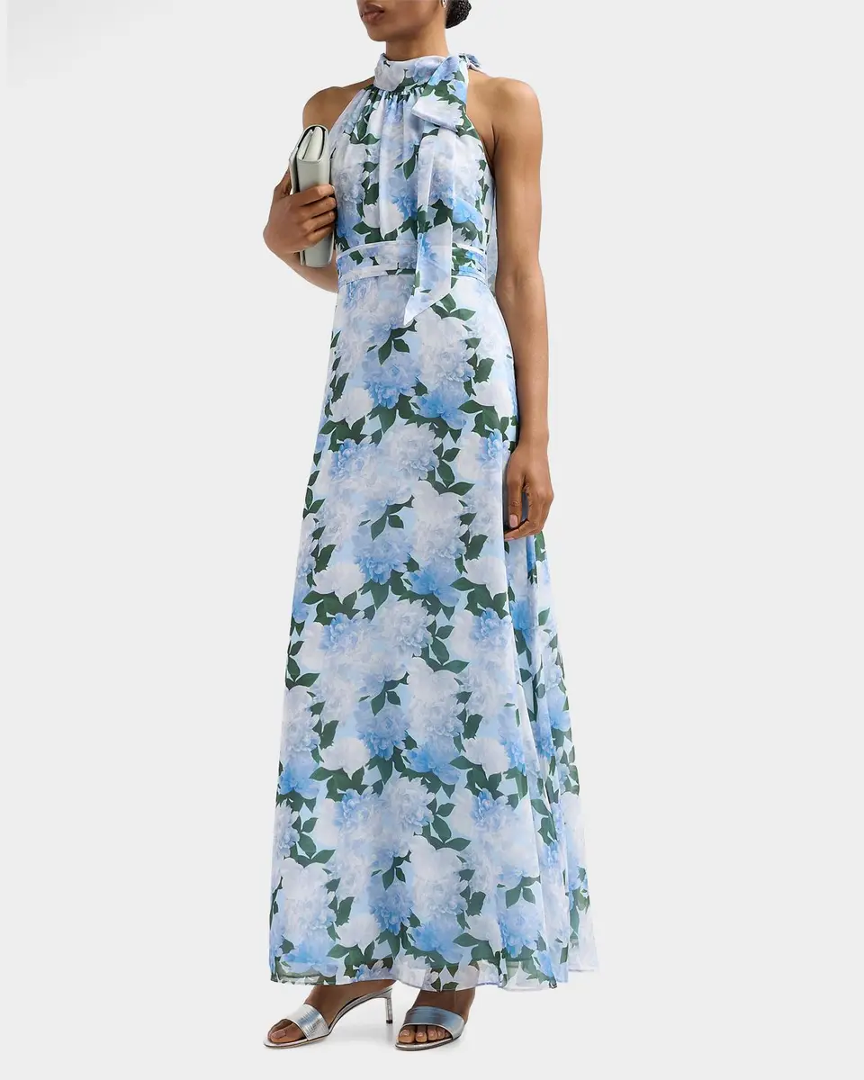 SACHIN & BABI Diana Chiffon Floral Gown | Thumbnail 4