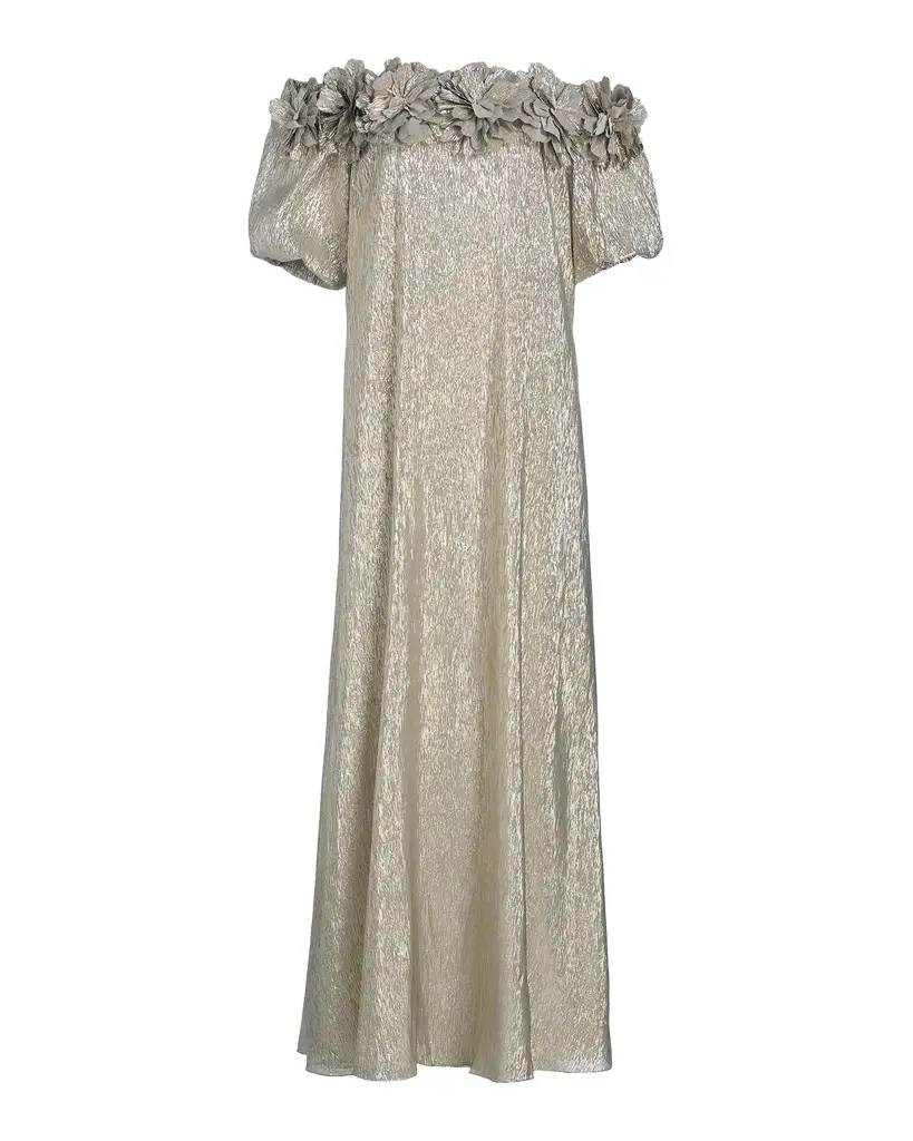SACHIN BABI Valentina Metallic Silk Off-The-Shoulder Gown | Image 1 SACHIN BABI Valentina Metallic Silk Off-The-Shoulder Gown | Image 1