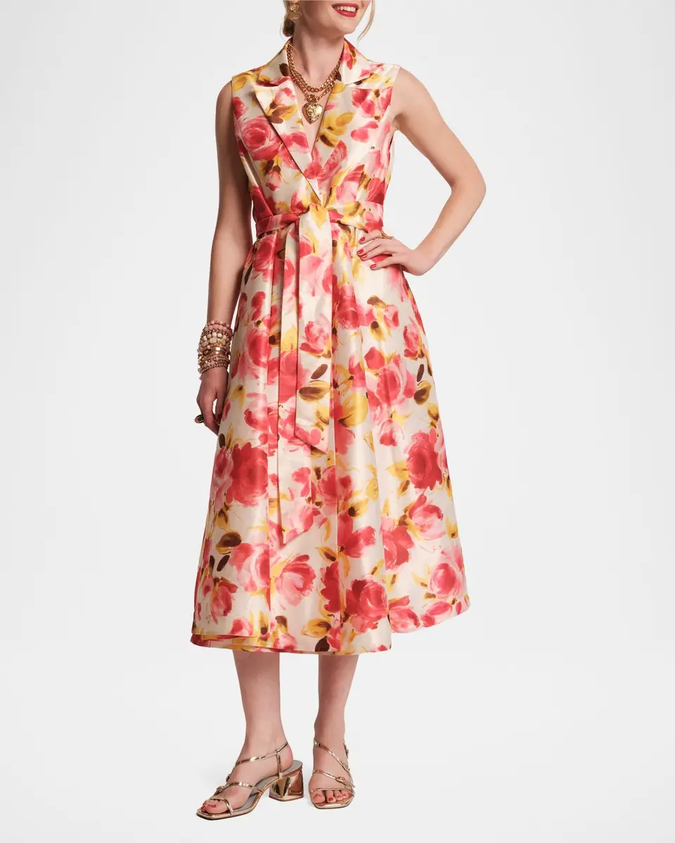 Frances Valentine Lucia Sleeveless Floral-Print Midi Dress | Thumbnail 2 Frances Valentine Lucia Sleeveless Floral-Print Midi Dress | Thumbnail 2