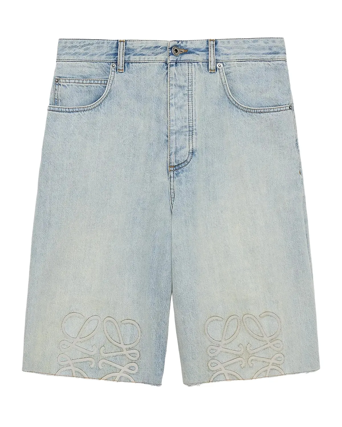 Loewe Men's Anagram Denim Shorts