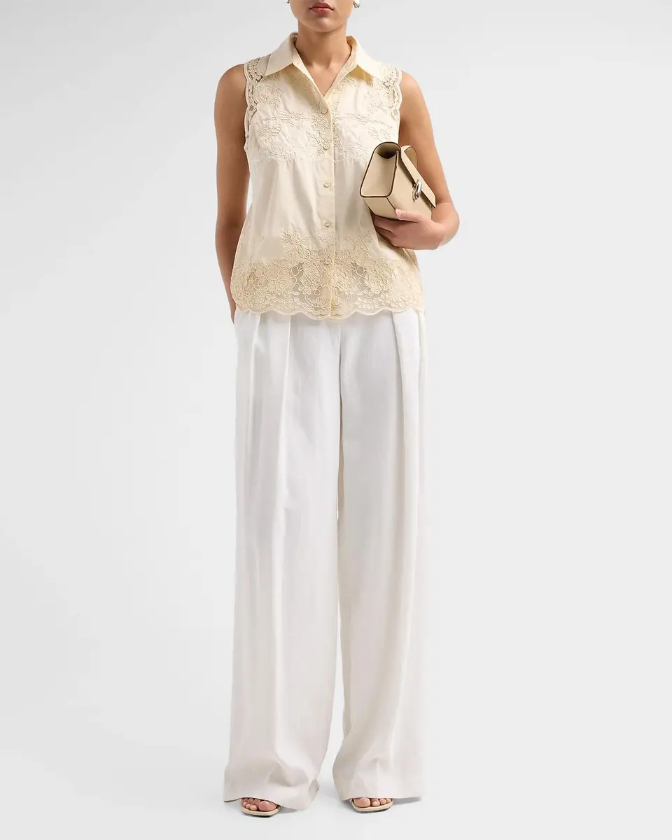 Elie Tahari July The Ivy Embroidered Cotton Lace Blouse | Thumbnail 2 Elie Tahari July The Ivy Embroidered Cotton Lace Blouse | Thumbnail 2
