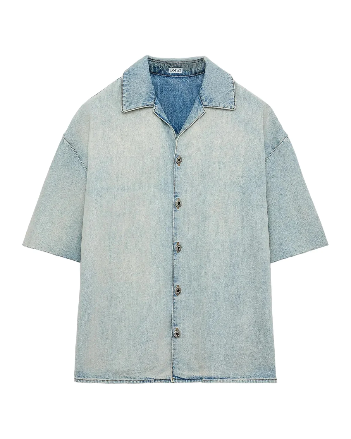 Loewe Men's Anagram Denim Camp Shirt