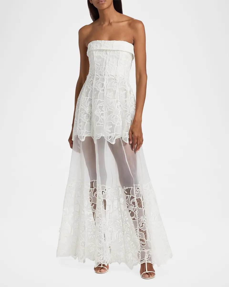 Simkhai Rennis Lace Bustier Gown | Thumbnail 4 Simkhai Rennis Lace Bustier Gown | Thumbnail 4