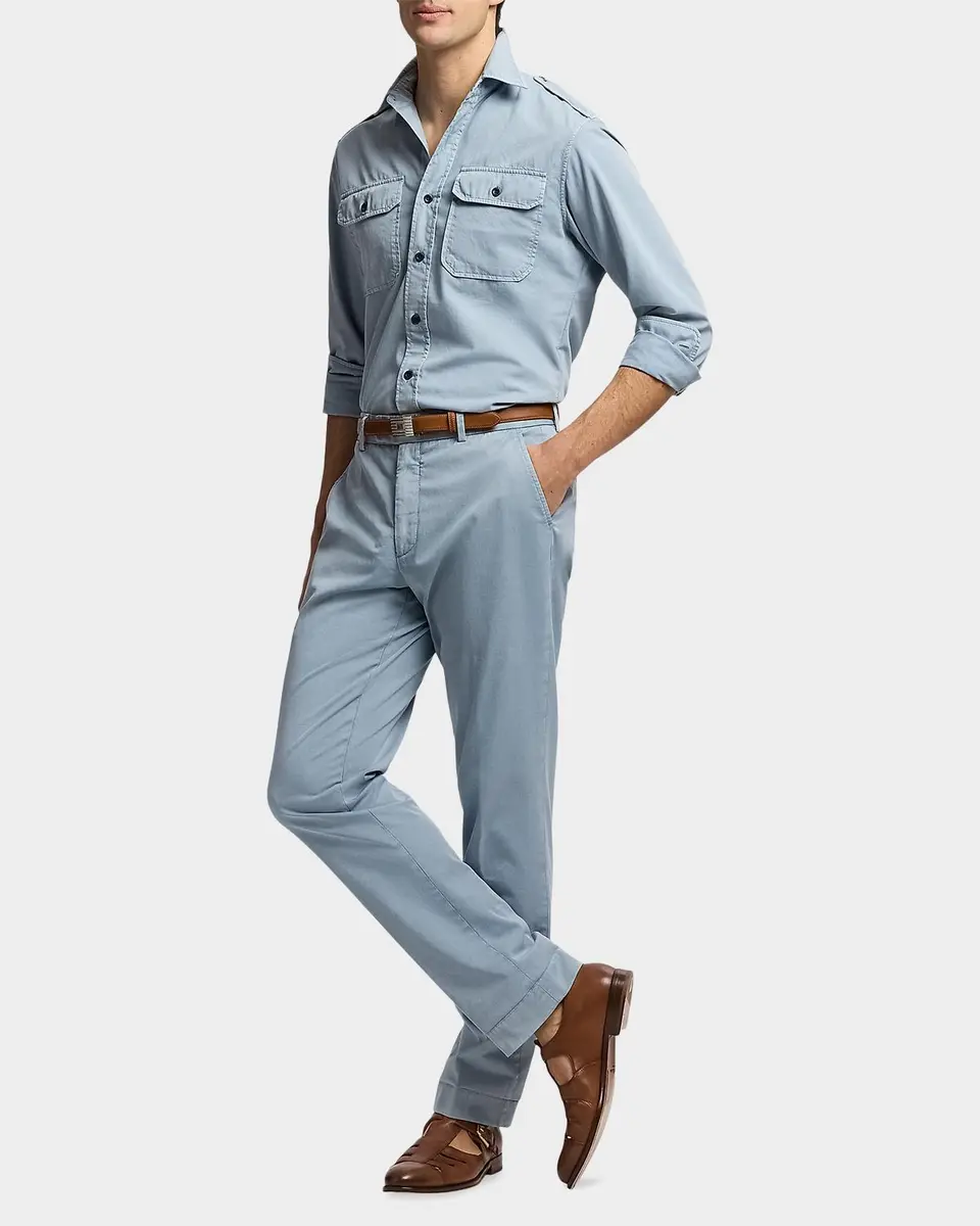 Ralph Lauren Purple Label Men's Garment-Dyed Twill Shirt | Thumbnail 2