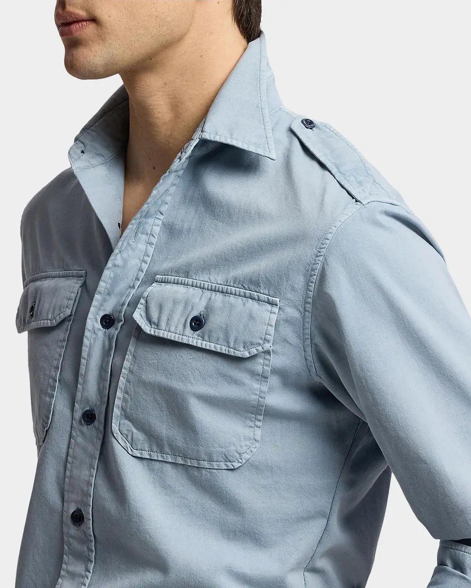 Ralph Lauren Purple Label Men's Garment-Dyed Twill Shirt | Thumbnail 5