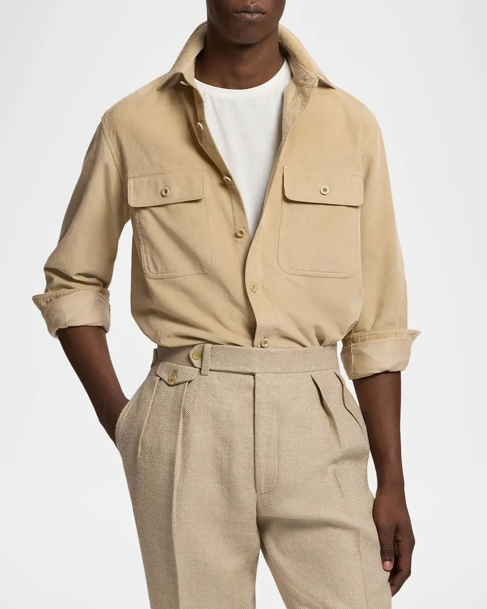 Ralph Lauren Purple Label Men's Fine-Wale Corduroy Shirt | Thumbnail 4