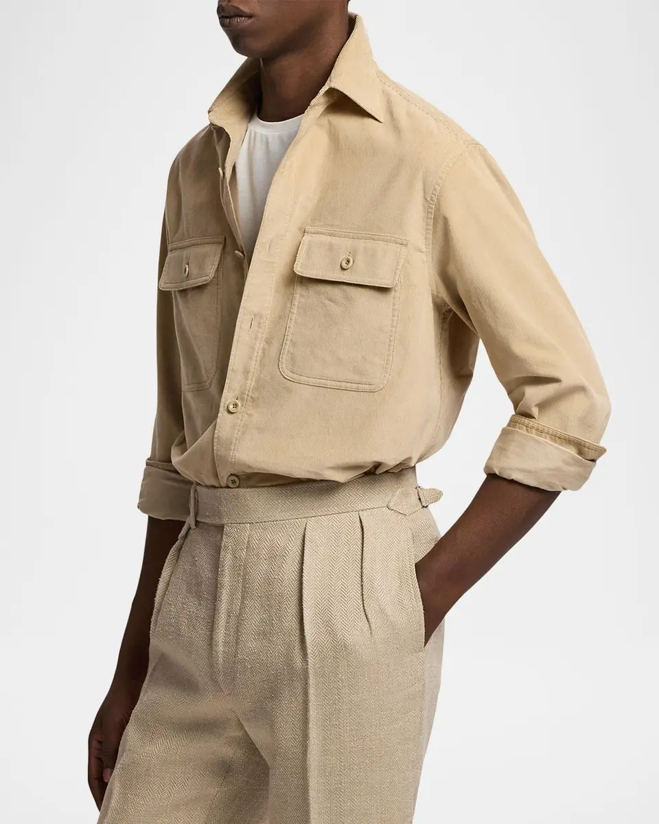 Ralph Lauren Purple Label Men's Fine-Wale Corduroy Shirt | Thumbnail 6