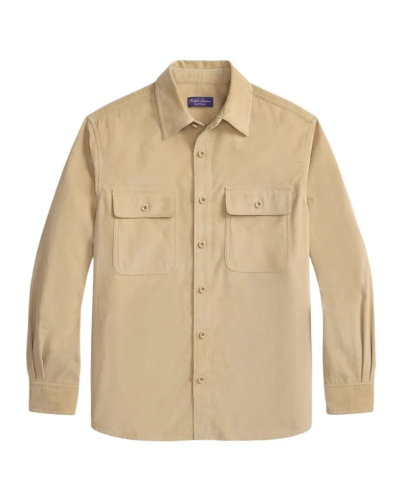 Ralph Lauren Purple Label Men's Sea Island Corduroy Button-Down Shirt | Image 1 Ralph Lauren Purple Label Men's Sea Island Corduroy Button-Down Shirt | Image 1