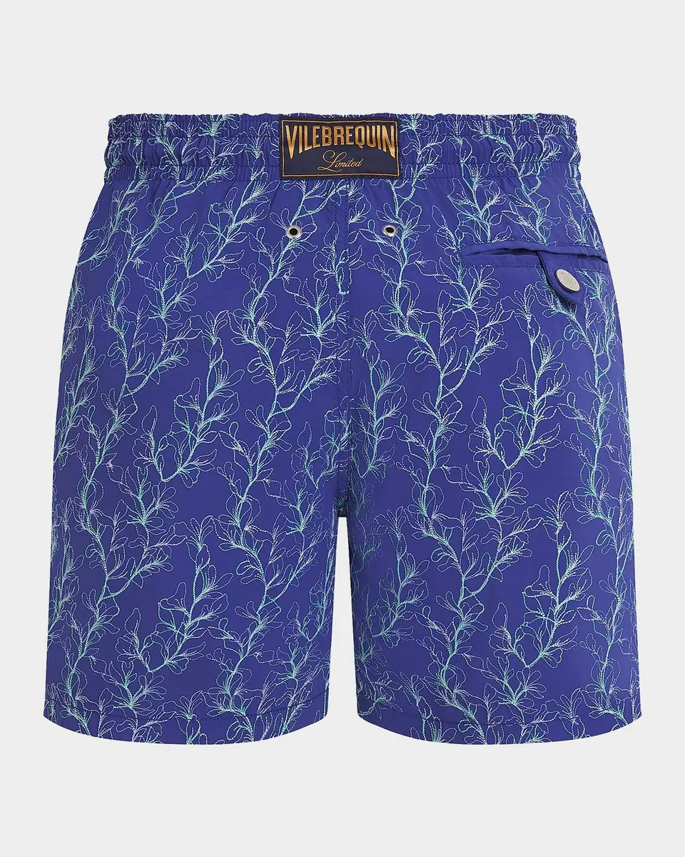 Vilebrequin Men's Mistral Embroidered X-Ray Seaweed Swim Shorts | Thumbnail 4 Vilebrequin Men's Mistral Embroidered X-Ray Seaweed Swim Shorts | Thumbnail 4