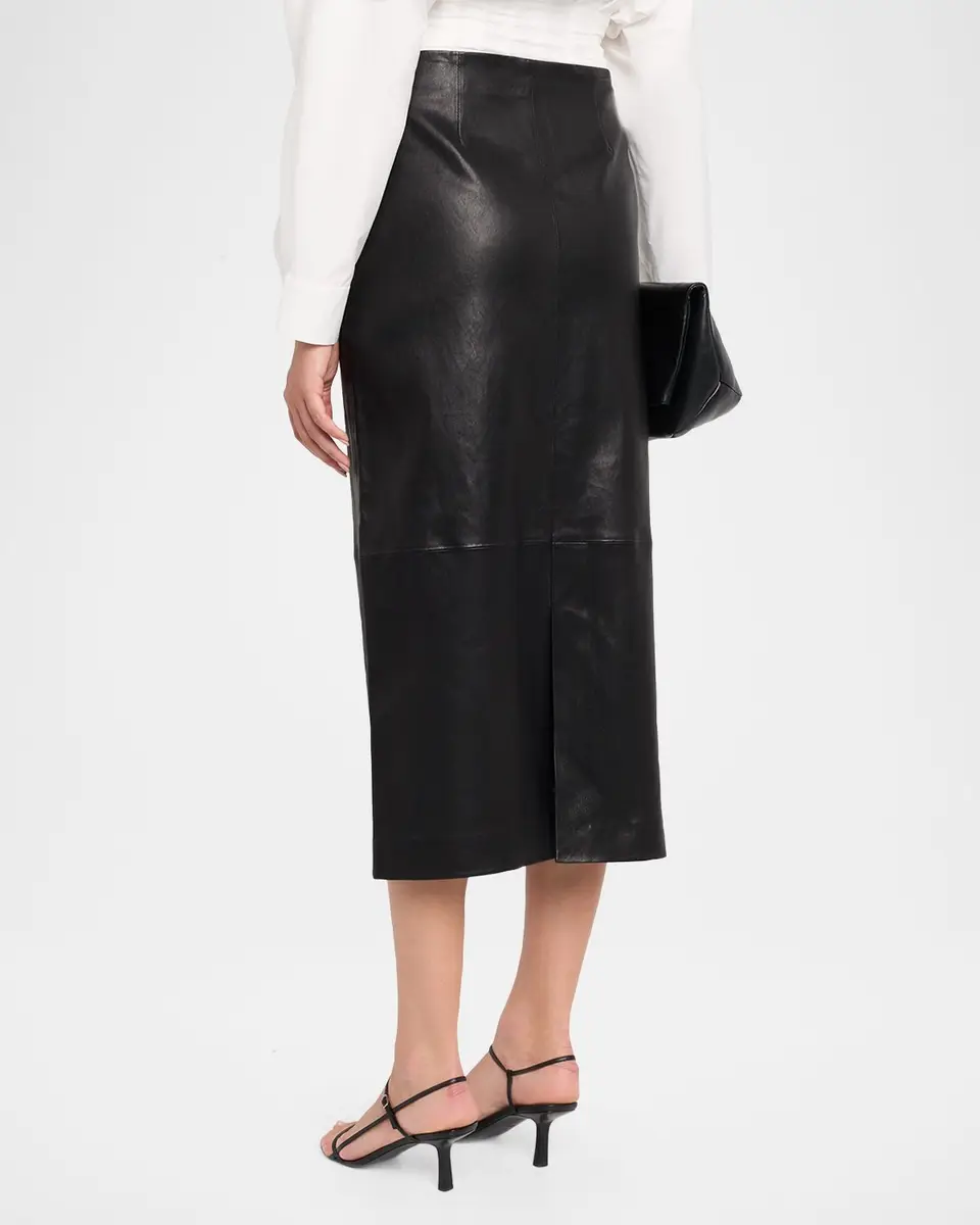 Simkhai Raven Leather Pencil Midi Skirt | Thumbnail 3 Simkhai Raven Leather Pencil Midi Skirt | Thumbnail 3