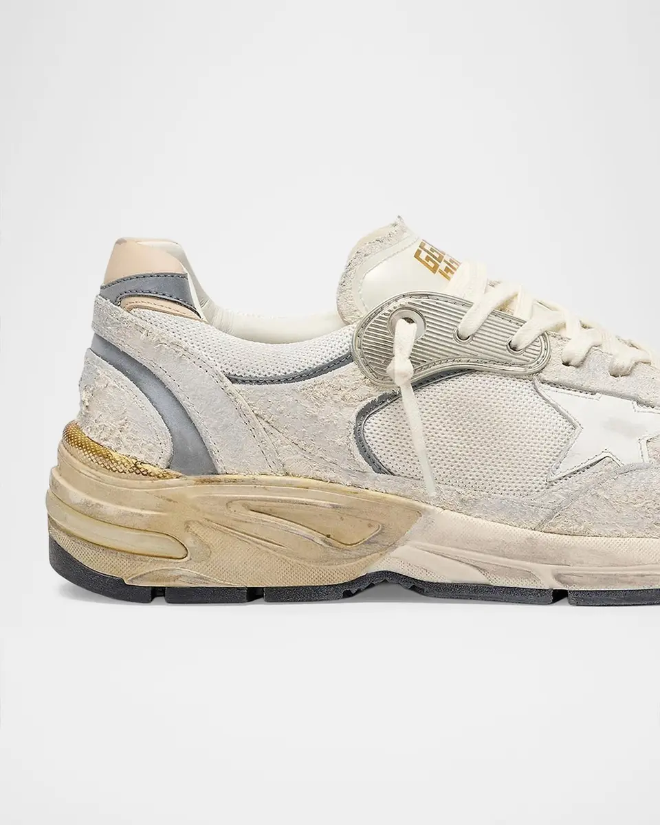 Golden Goose Men's Dad-Star Distressed Suede & Mesh Low-Top Sneakers | Thumbnail 2
