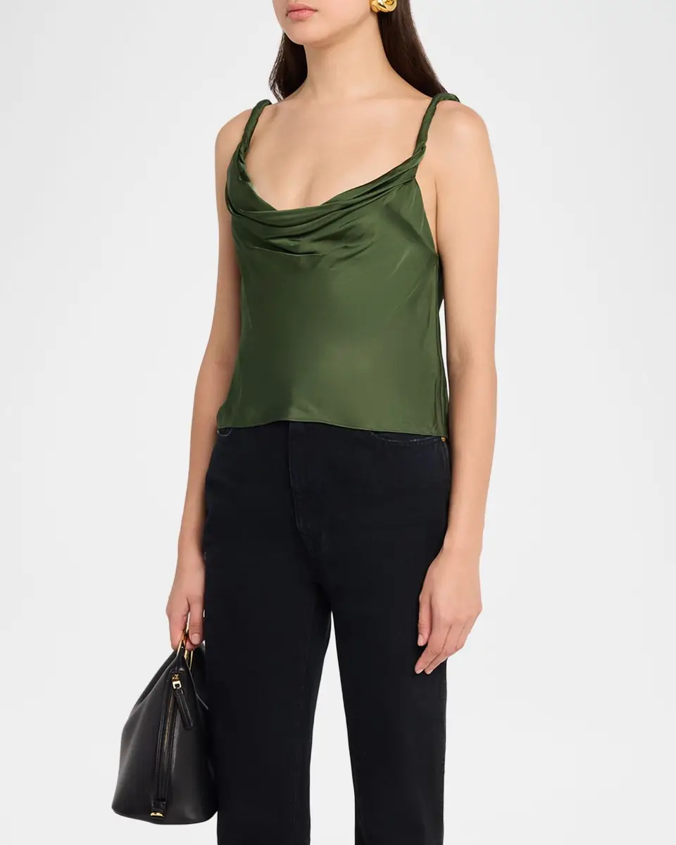 Alice + Olivia Monique Twisted-Strap Satin Tank Top | Thumbnail 4 Alice + Olivia Monique Twisted-Strap Satin Tank Top | Thumbnail 4