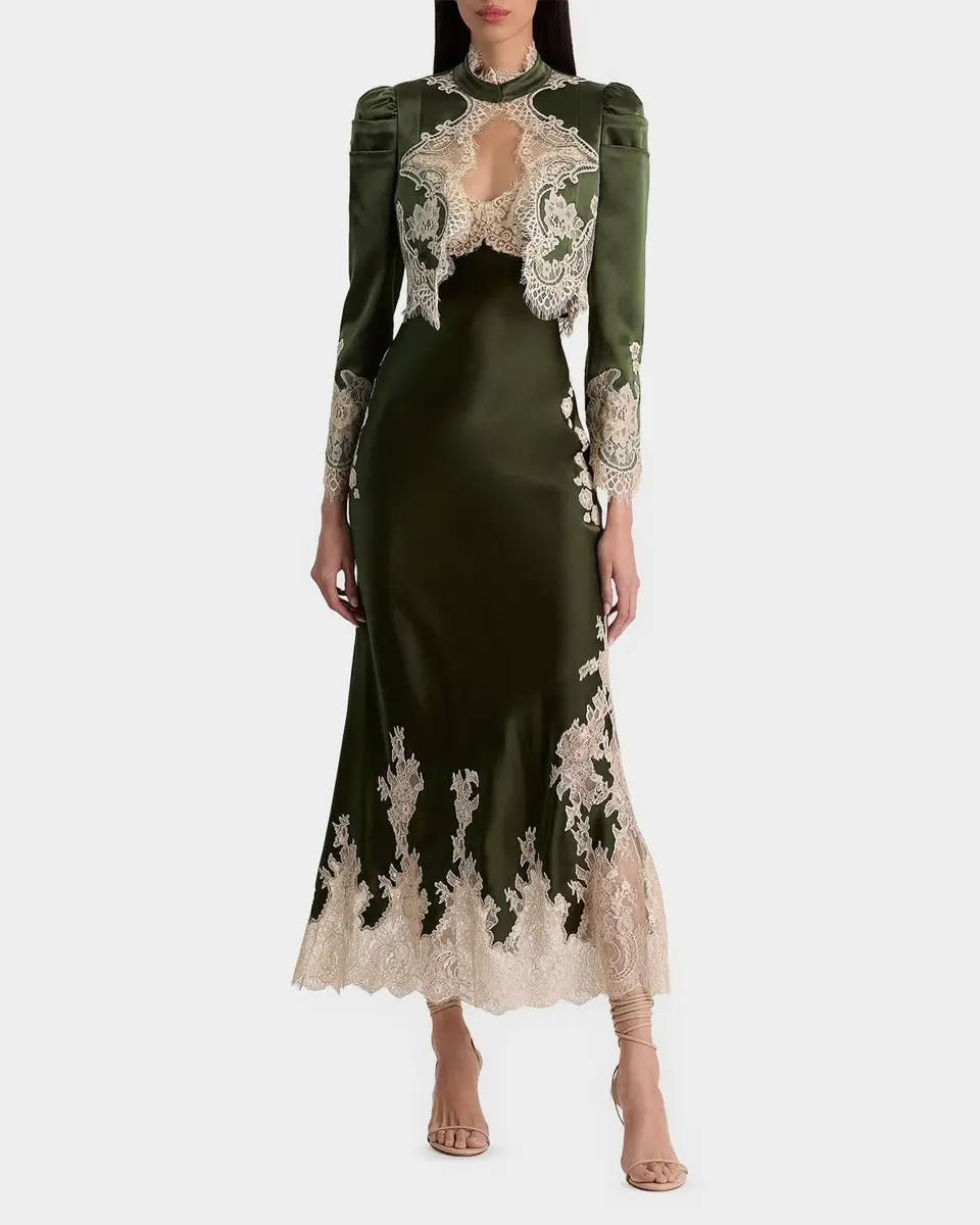 Alice + Olivia Thomasina Lace-Trimmed Crop Jacket | Thumbnail 2 Alice + Olivia Thomasina Lace-Trimmed Crop Jacket | Thumbnail 2