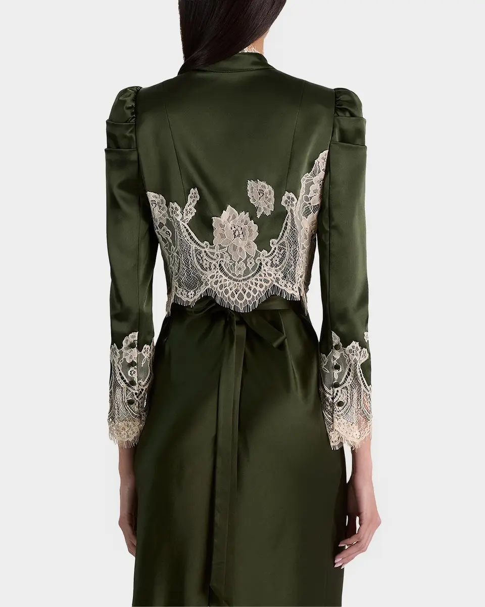 Alice + Olivia Thomasina Lace-Trimmed Crop Jacket | Thumbnail 3 Alice + Olivia Thomasina Lace-Trimmed Crop Jacket | Thumbnail 3