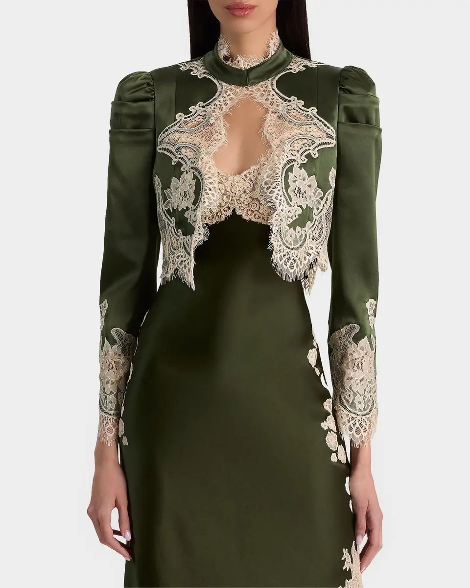 Alice + Olivia Thomasina Lace-Trimmed Crop Jacket | Thumbnail 4 Alice + Olivia Thomasina Lace-Trimmed Crop Jacket | Thumbnail 4