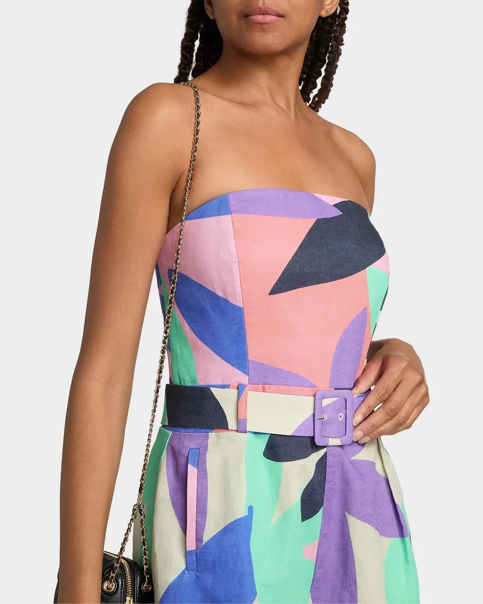Ramy Brook Isobel Abstract Linen-Cotton Strapless Romper | Thumbnail 5 Ramy Brook Isobel Abstract Linen-Cotton Strapless Romper | Thumbnail 5