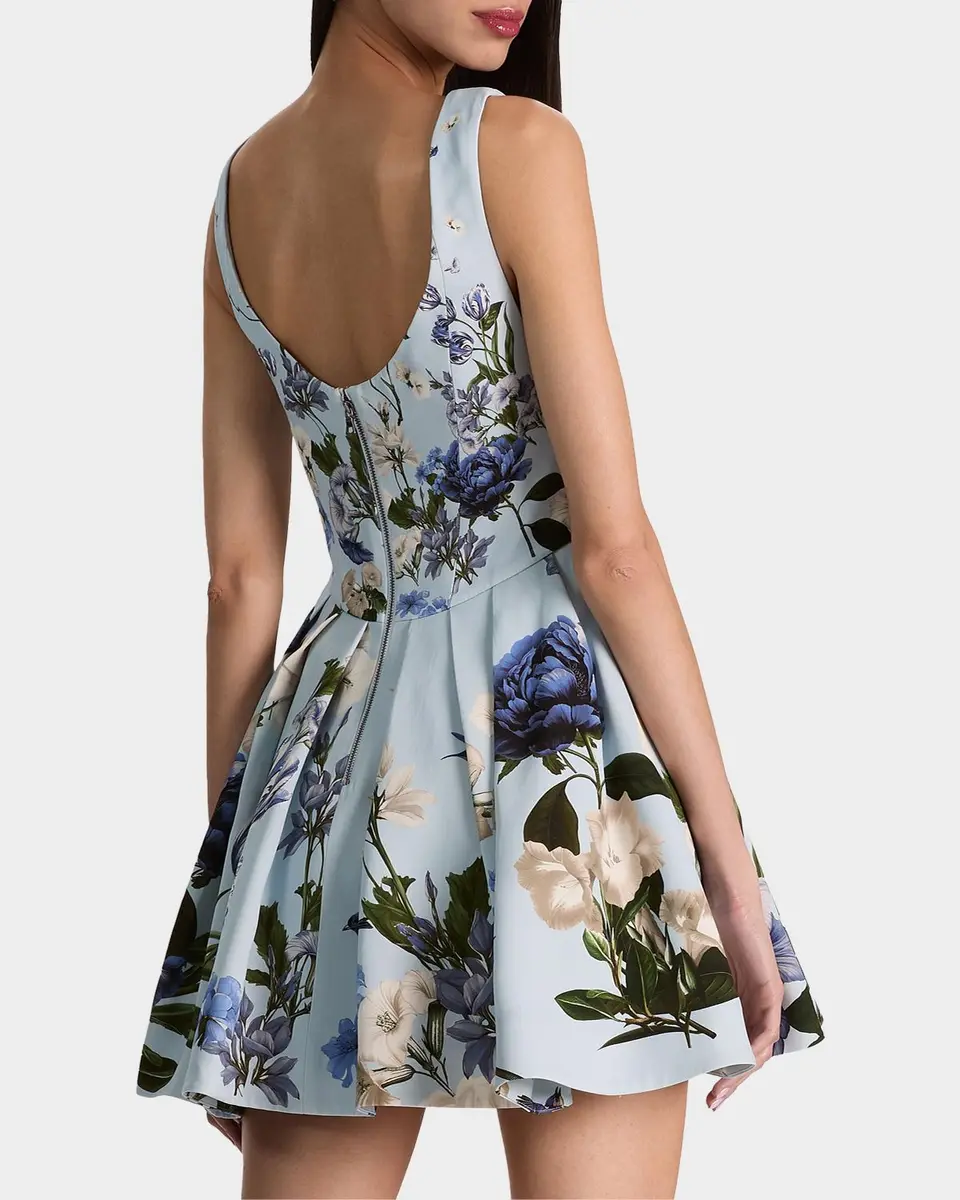 Alice + Olivia Estrella Floral Mini Dress | Thumbnail 4 Alice + Olivia Estrella Floral Mini Dress | Thumbnail 4