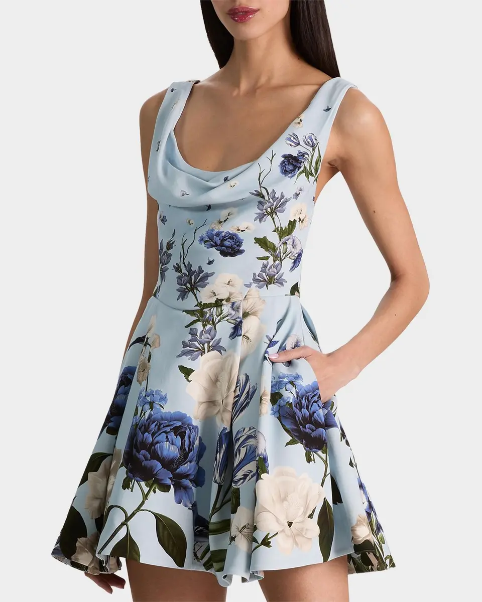Alice + Olivia Estrella Floral Mini Dress | Thumbnail 5 Alice + Olivia Estrella Floral Mini Dress | Thumbnail 5