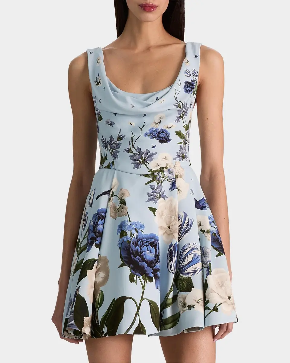 Alice + Olivia Estrella Floral Mini Dress | Thumbnail 6 Alice + Olivia Estrella Floral Mini Dress | Thumbnail 6
