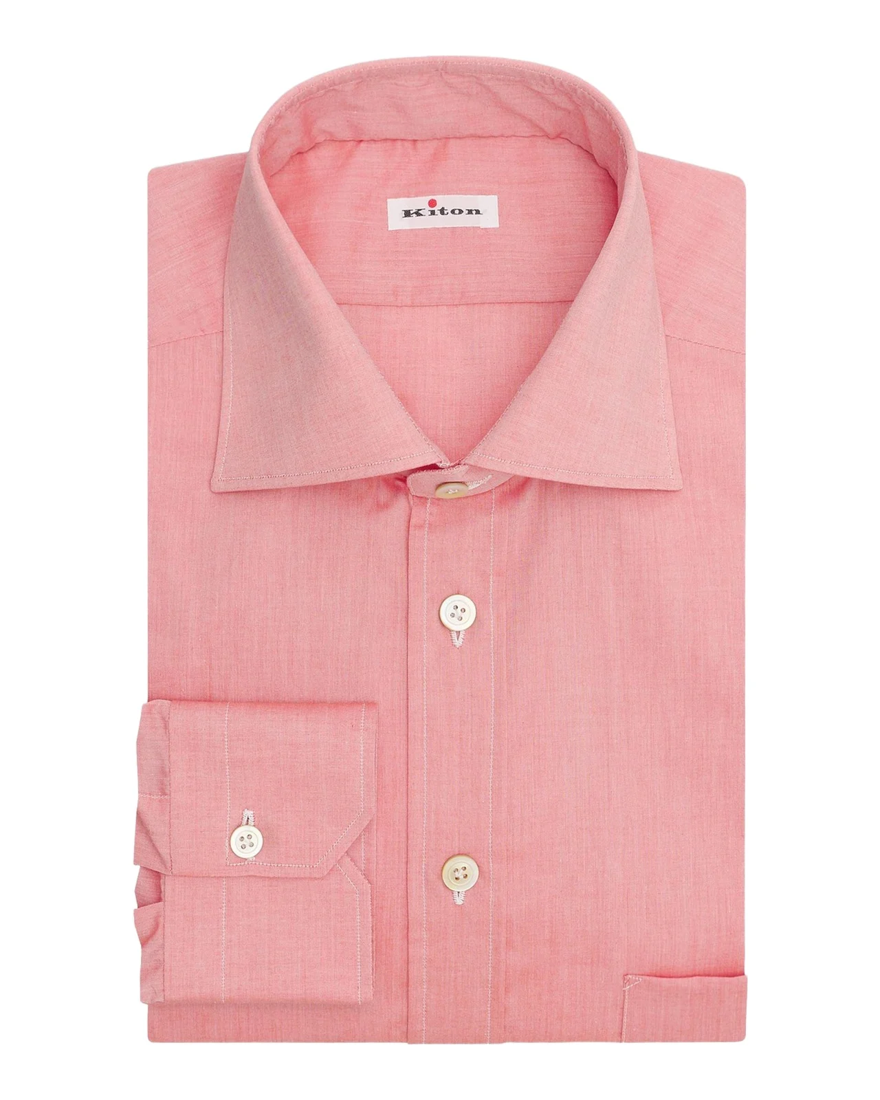 Kiton Men's Solid Cotton Classic-Fit Dress Shirt