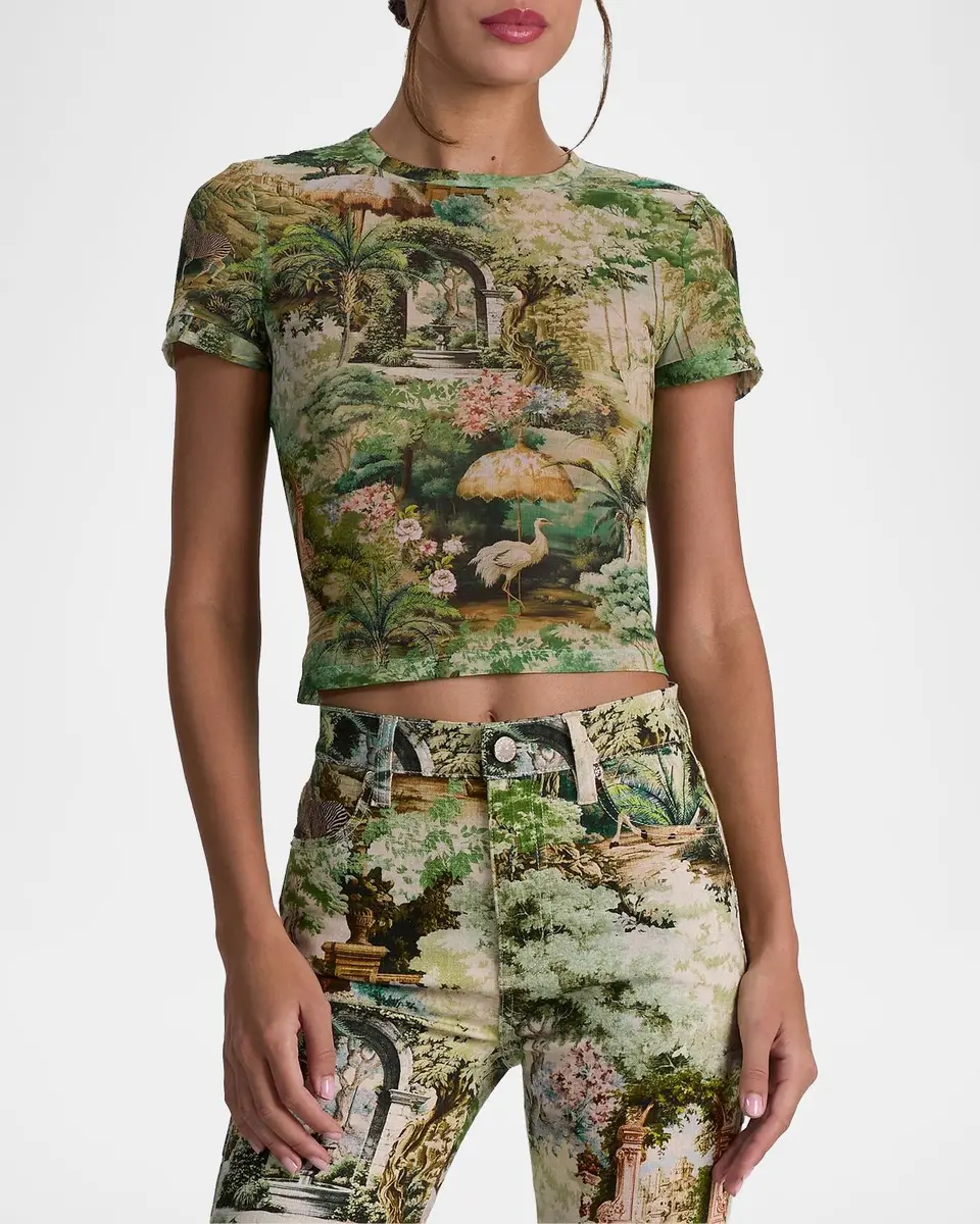 Alice + Olivia Tess Terraine-Print T-Shirt | Thumbnail 4 Alice + Olivia Tess Terraine-Print T-Shirt | Thumbnail 4