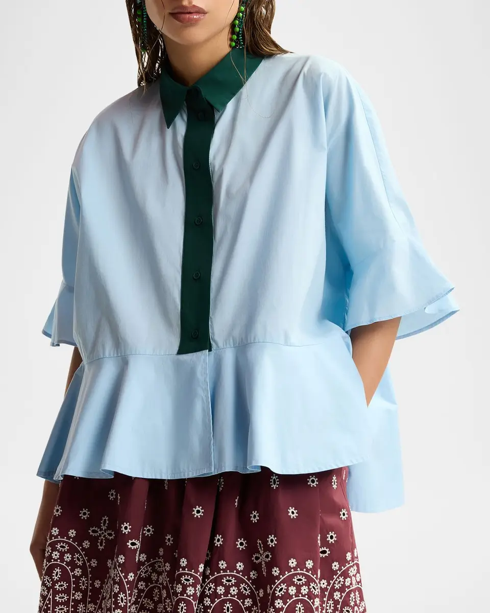 Essentiel Antwerp Kaylee Peplum Ruffle Shirt | Thumbnail 4