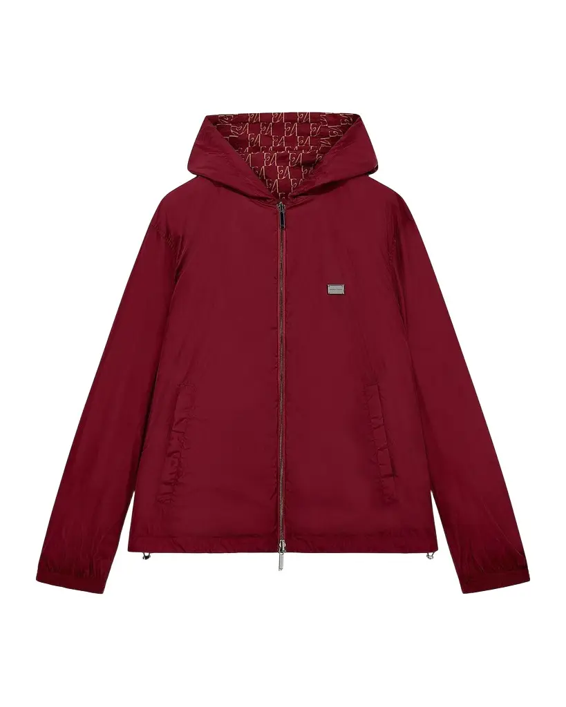 Emporio Armani Men's Reversible Nylon Full-Zip Hooded Jacket | Image 1 Emporio Armani Men's Reversible Nylon Full-Zip Hooded Jacket | Image 1