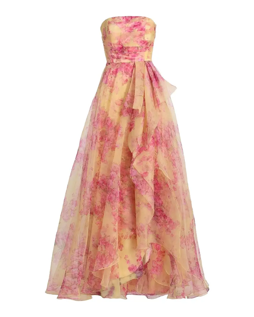 Theia Fahreta Sakura Mist Organza Strapless Gown | Image 1 Theia Fahreta Sakura Mist Organza Strapless Gown | Image 1
