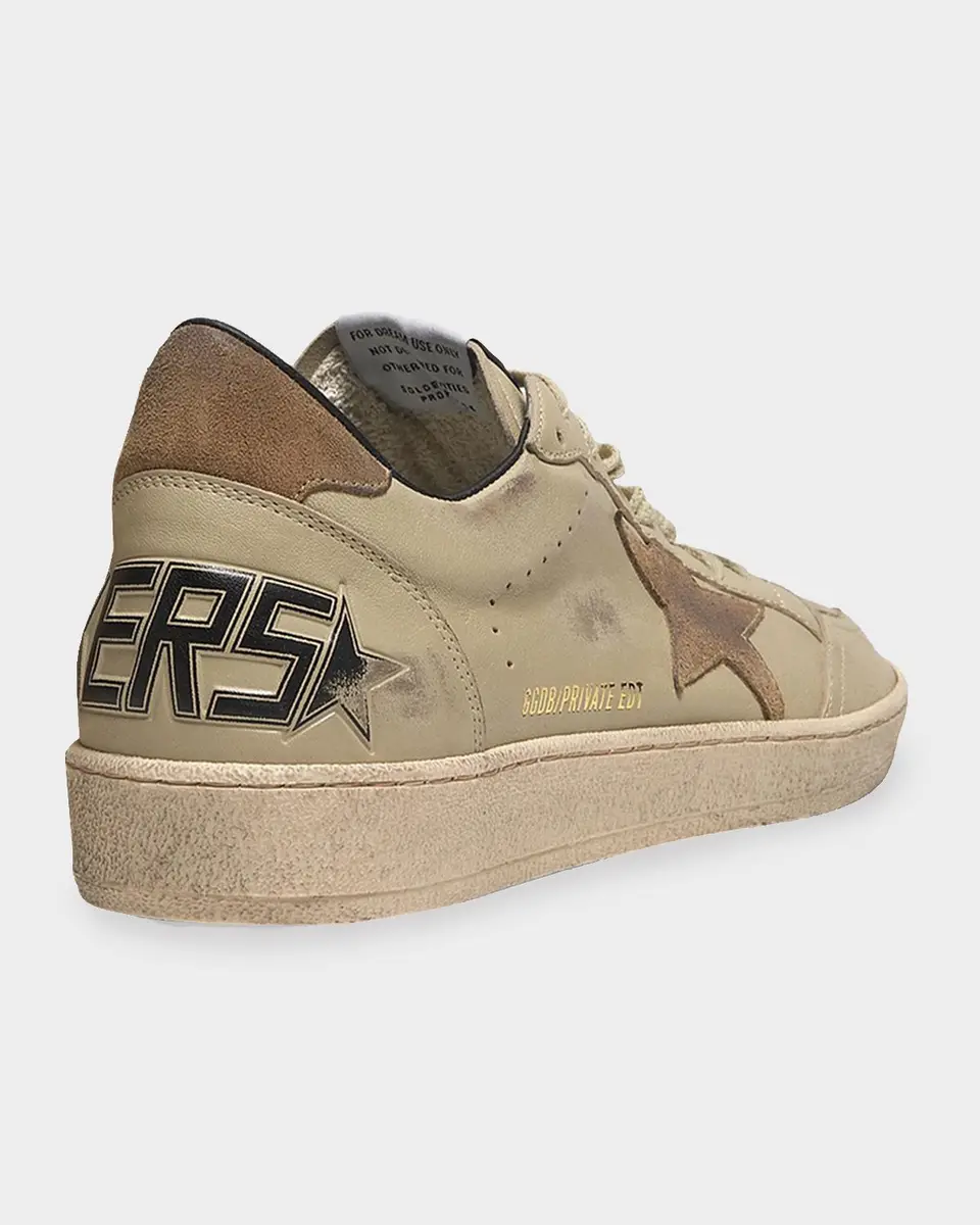 Golden Goose Men's Ballstar Leather Low-Top Sneakers | Thumbnail 3