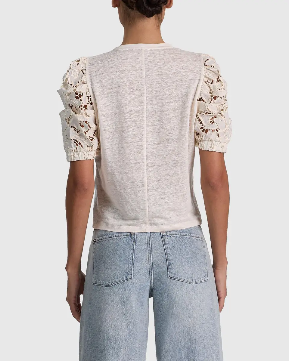 Alice + Olivia Tyler Lace-Sleeve Crewneck Top | Thumbnail 3 Alice + Olivia Tyler Lace-Sleeve Crewneck Top | Thumbnail 3