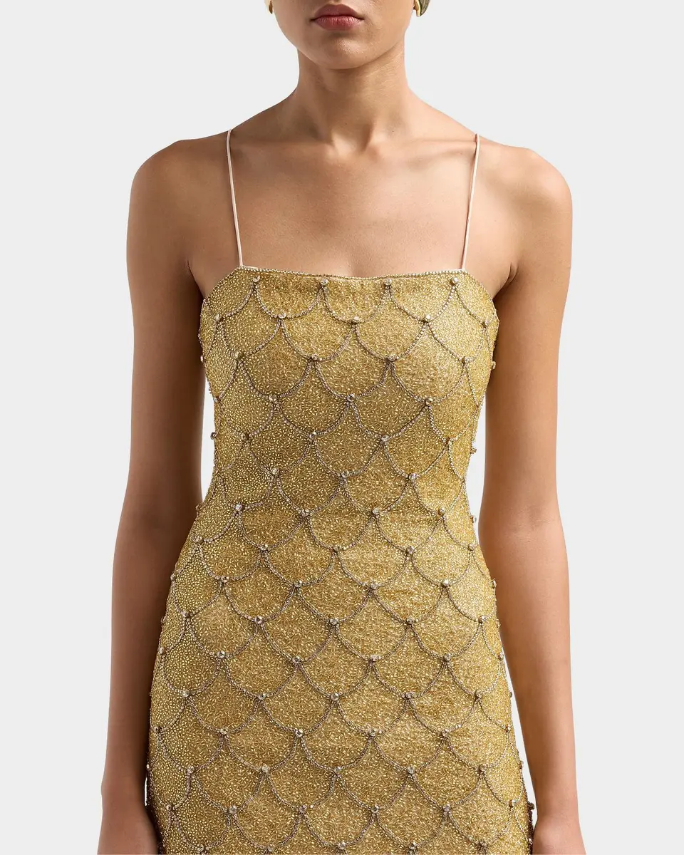 Alice + Olivia Nina Embellished Scallop Mini Dress | Thumbnail 5 Alice + Olivia Nina Embellished Scallop Mini Dress | Thumbnail 5