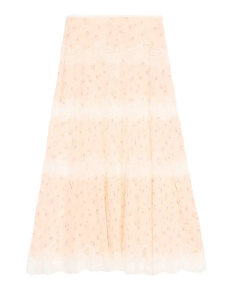 LoveShackFancy Everhart Cotton-Silk Lace Maxi Skirt | Image 1 LoveShackFancy Everhart Cotton-Silk Lace Maxi Skirt | Image 1