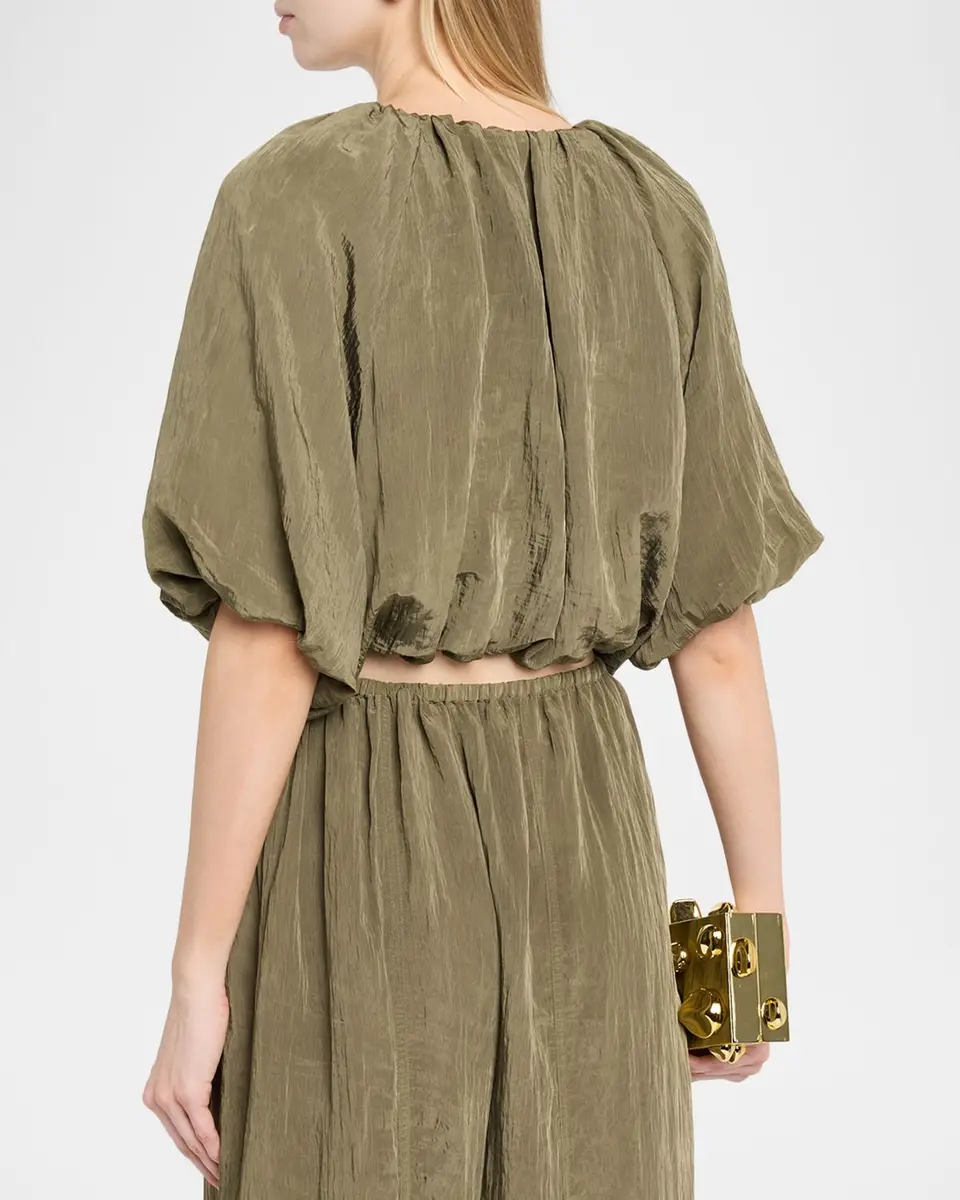Simkhai Anni Puff-Sleeve Crop Top | Thumbnail 3 Simkhai Anni Puff-Sleeve Crop Top | Thumbnail 3