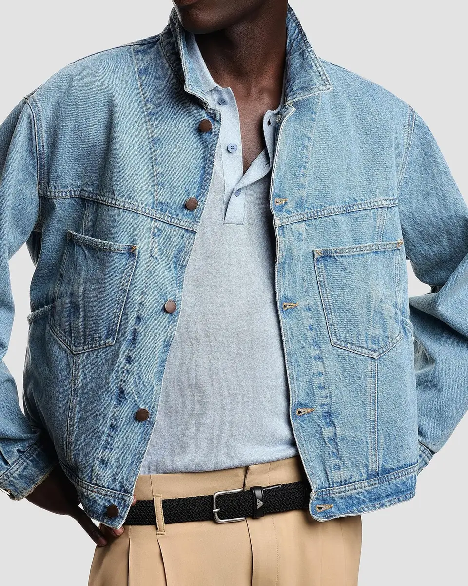 Emporio Armani Men's Oversized Denim Jacket | Thumbnail 3 Emporio Armani Men's Oversized Denim Jacket | Thumbnail 3