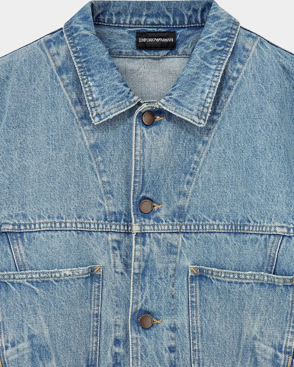 Emporio Armani Men's Oversized Denim Jacket | Thumbnail 4 Emporio Armani Men's Oversized Denim Jacket | Thumbnail 4