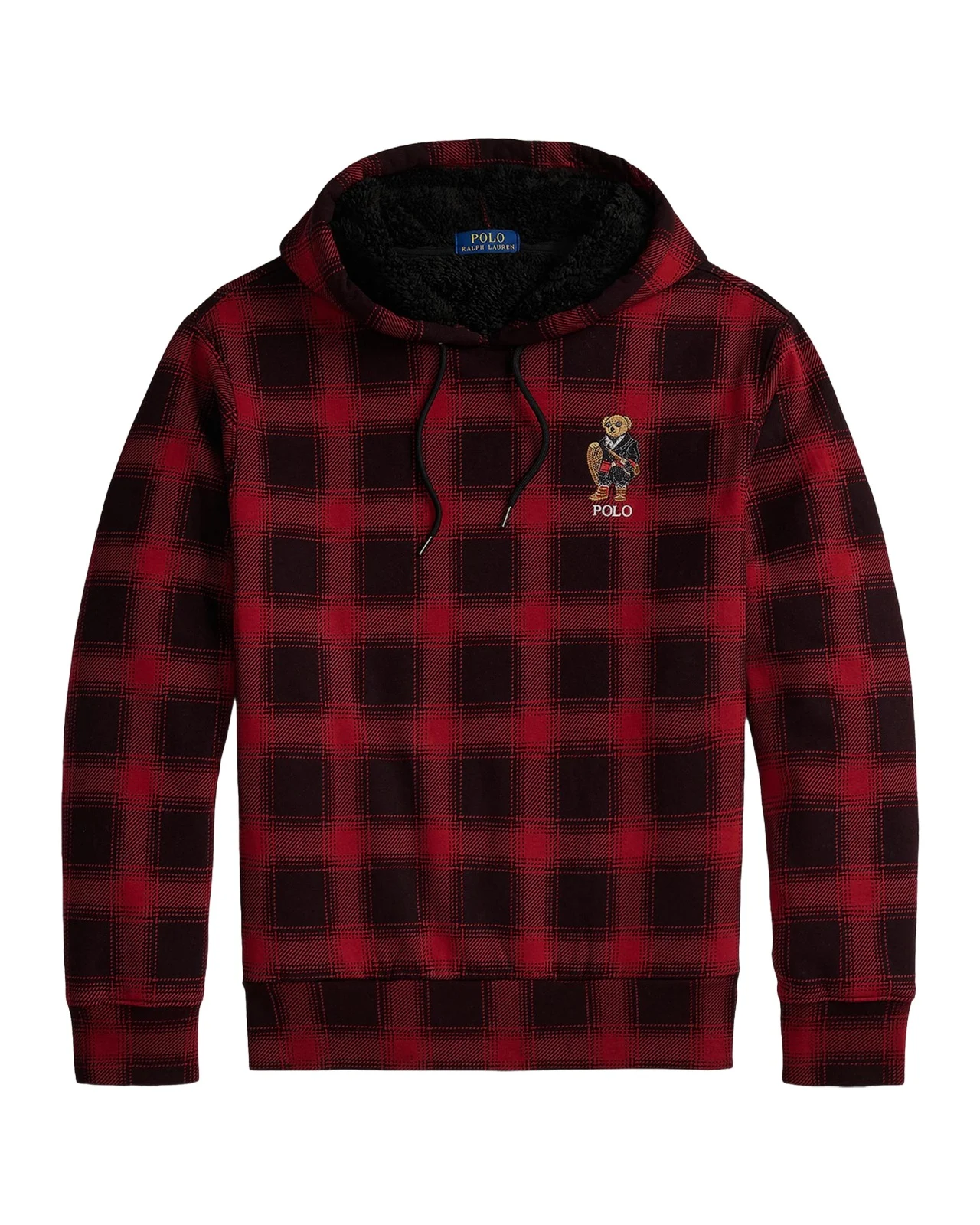 Polo Ralph Lauren Men's Plaid Faux-Fur-Lined Cotton Hoodie