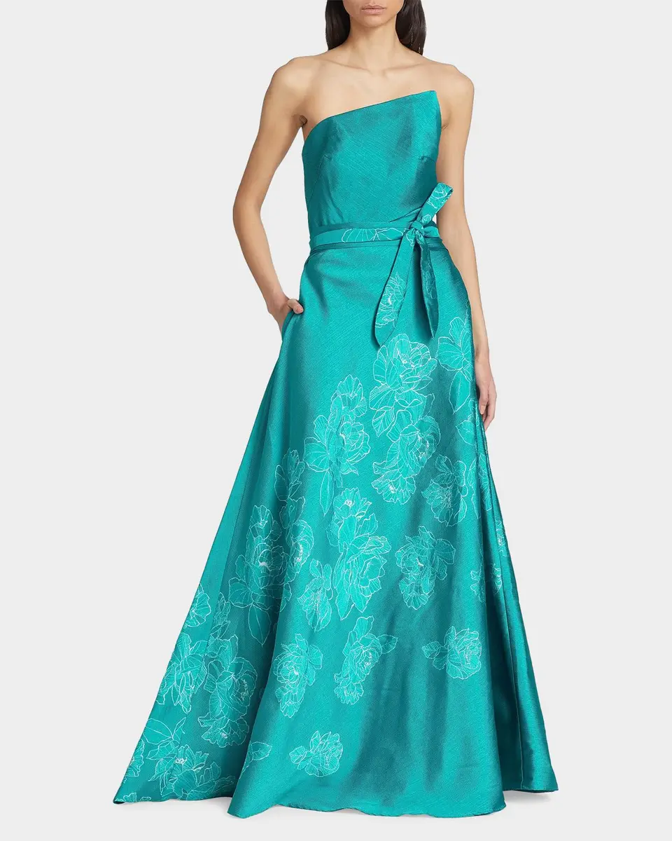 Rene Ruiz Collection Strapless Floral-Embroidered A-Line Gown | Thumbnail 2 Rene Ruiz Collection Strapless Floral-Embroidered A-Line Gown | Thumbnail 2