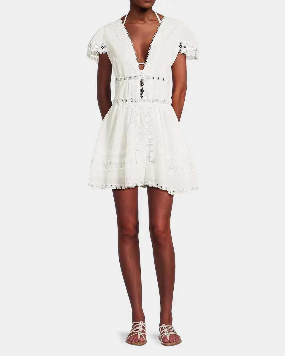 Peixoto Piper Lace-Trimmed Cotton Mini Dress | Thumbnail 2 Peixoto Piper Lace-Trimmed Cotton Mini Dress | Thumbnail 2