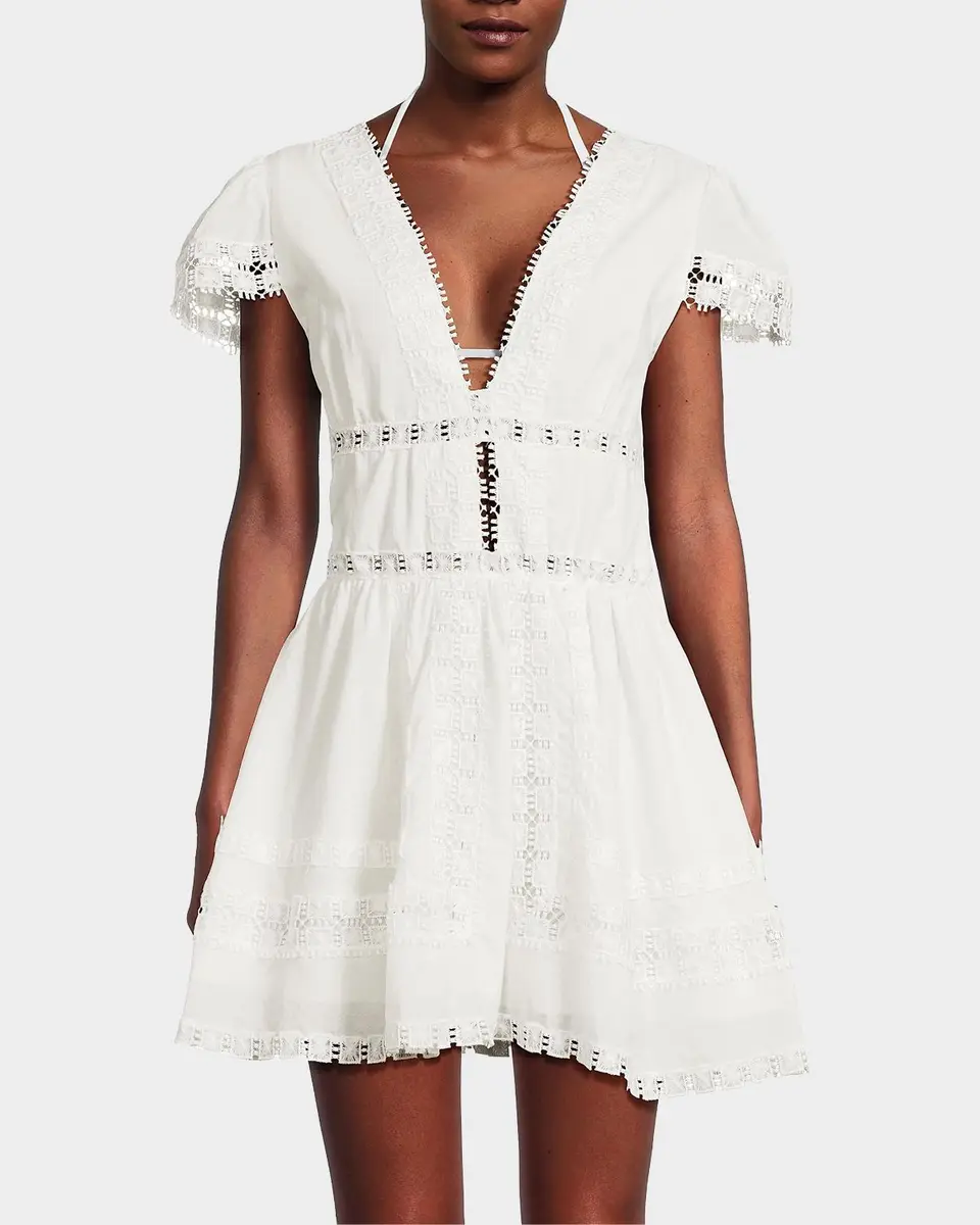 Peixoto Piper Lace-Trimmed Cotton Mini Dress | Thumbnail 4 Peixoto Piper Lace-Trimmed Cotton Mini Dress | Thumbnail 4